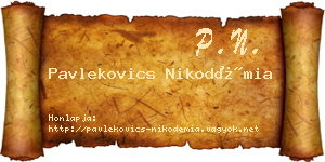 Pavlekovics Nikodémia névjegykártya